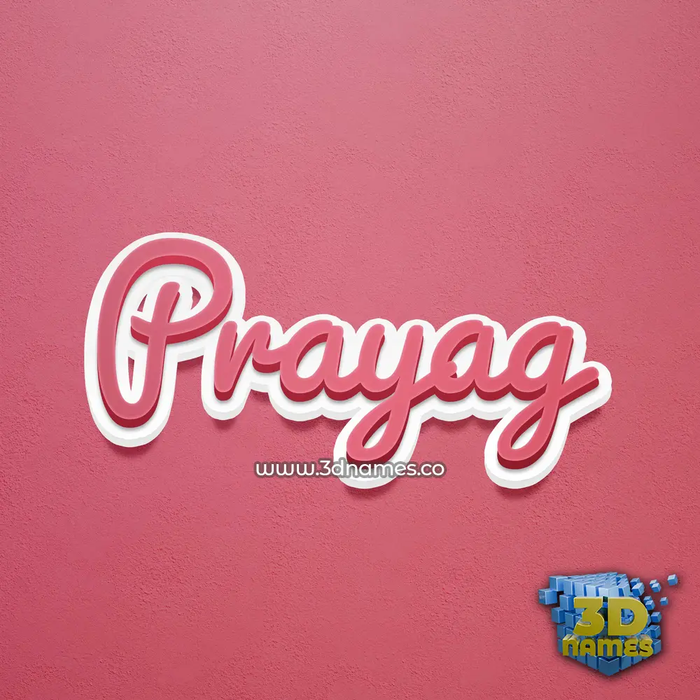 prayag in Red Scribble style - 3D name wallpaper