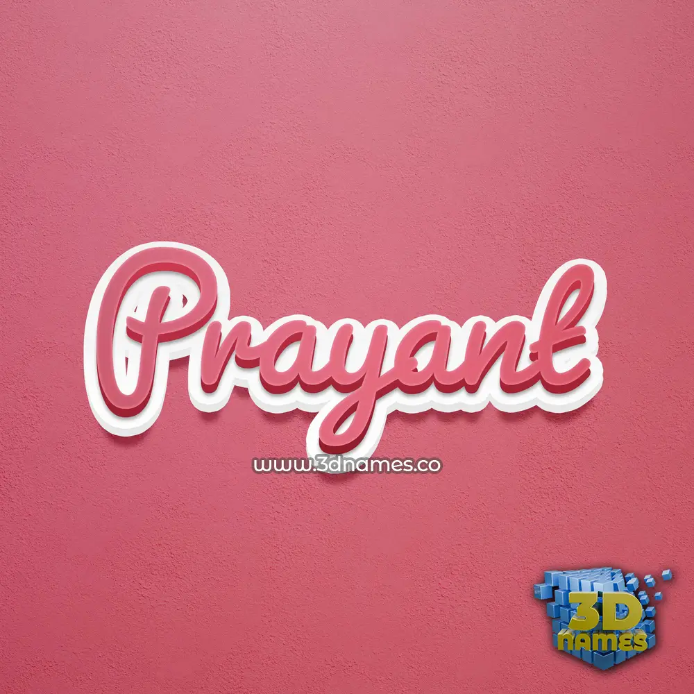 prayant in Red Scribble style - 3D name wallpaper