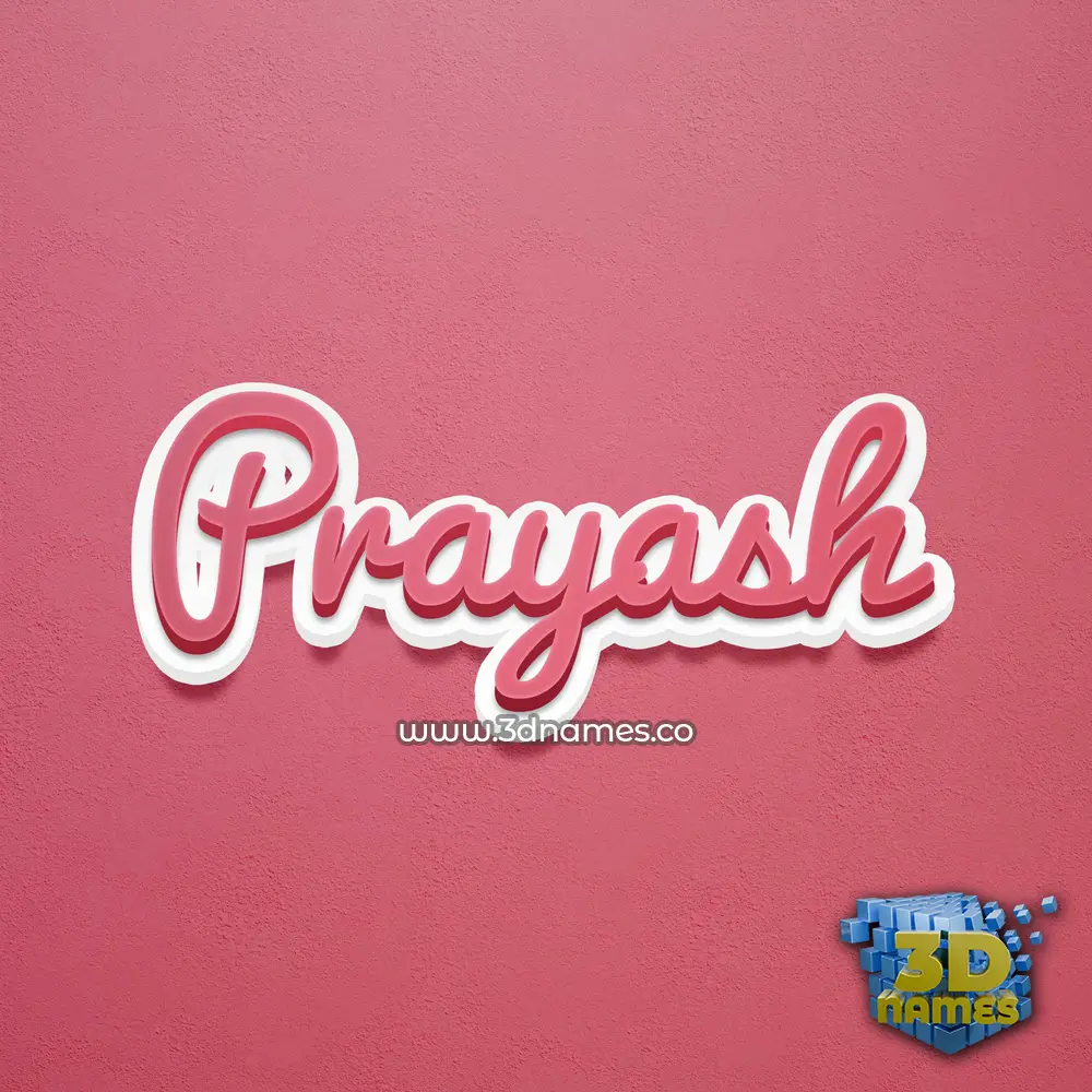 prayash in Red Scribble style - 3D name wallpaper