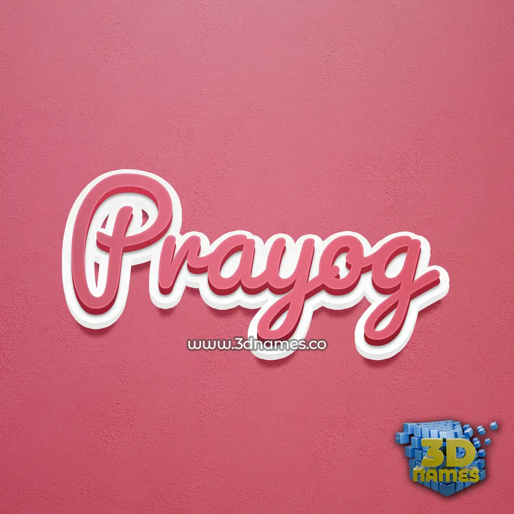 prayog in Red Scribble style - 3D name wallpaper