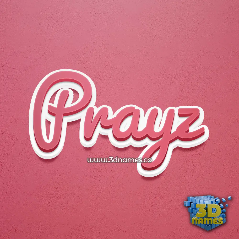 prayz in Red Scribble style - 3D name wallpaper