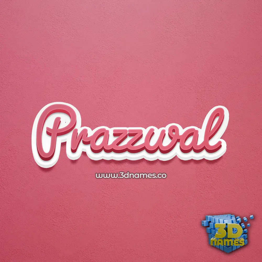 prazzwal in Red Scribble style - 3D name wallpaper