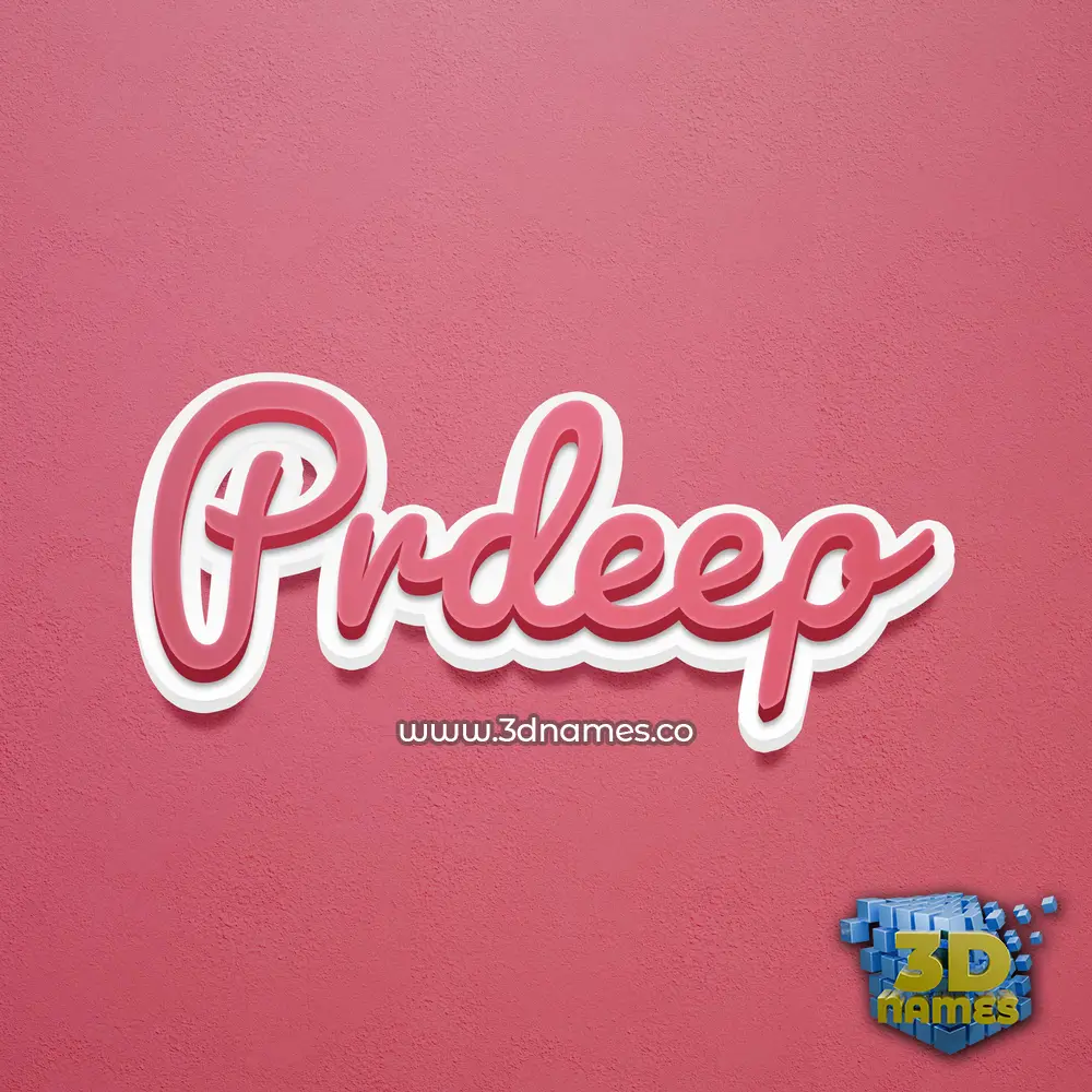 prdeep in Red Scribble style - 3D name wallpaper