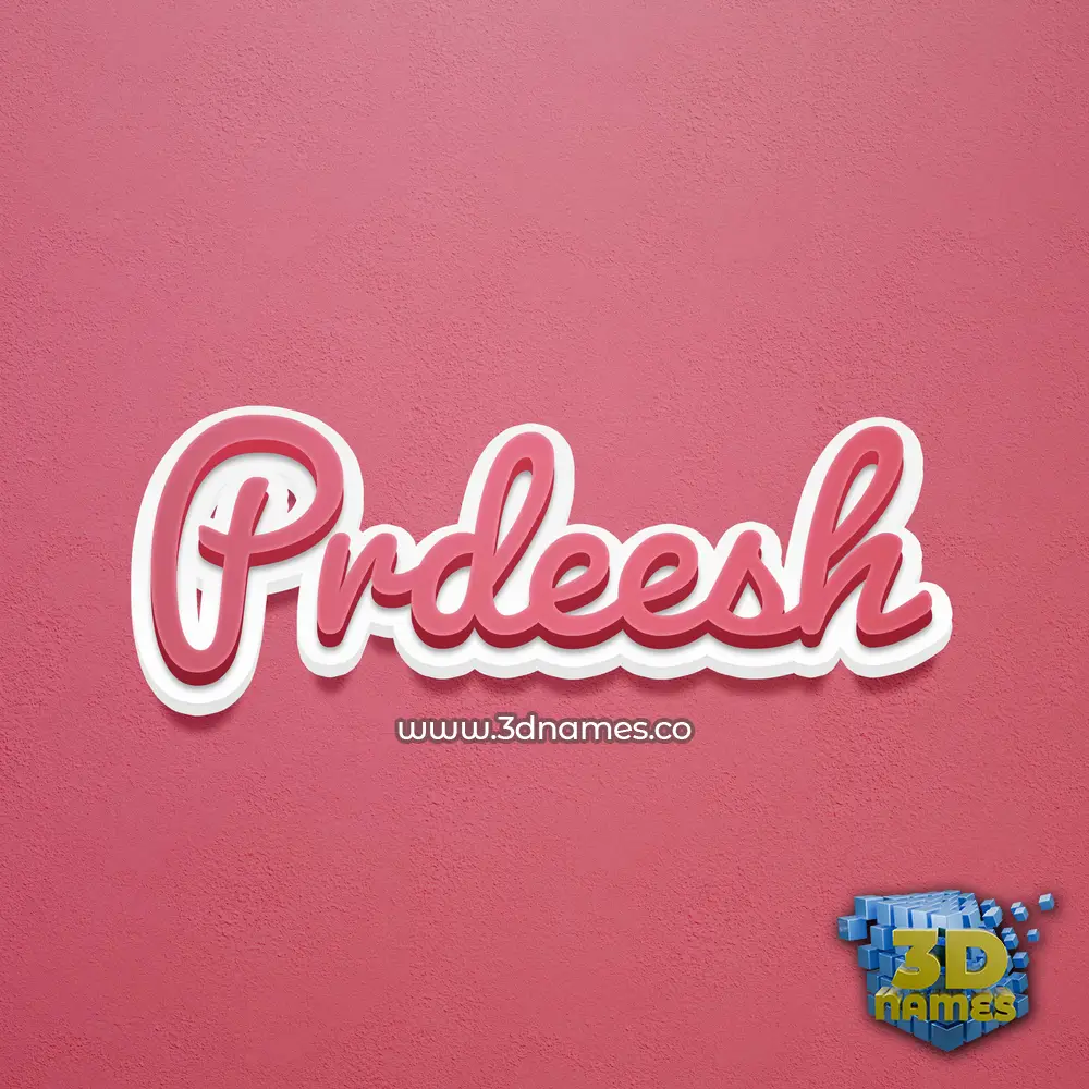 prdeesh in Red Scribble style - 3D name wallpaper