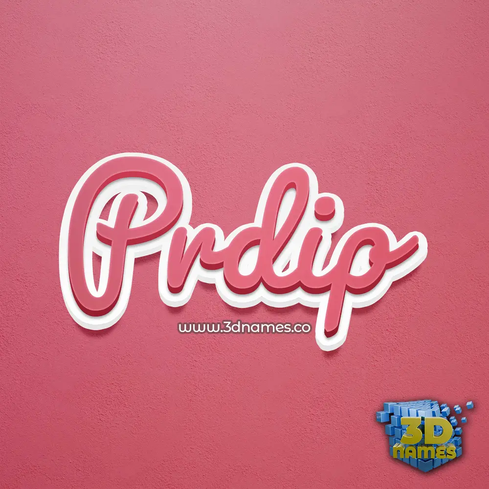 prdip in Red Scribble style - 3D name wallpaper
