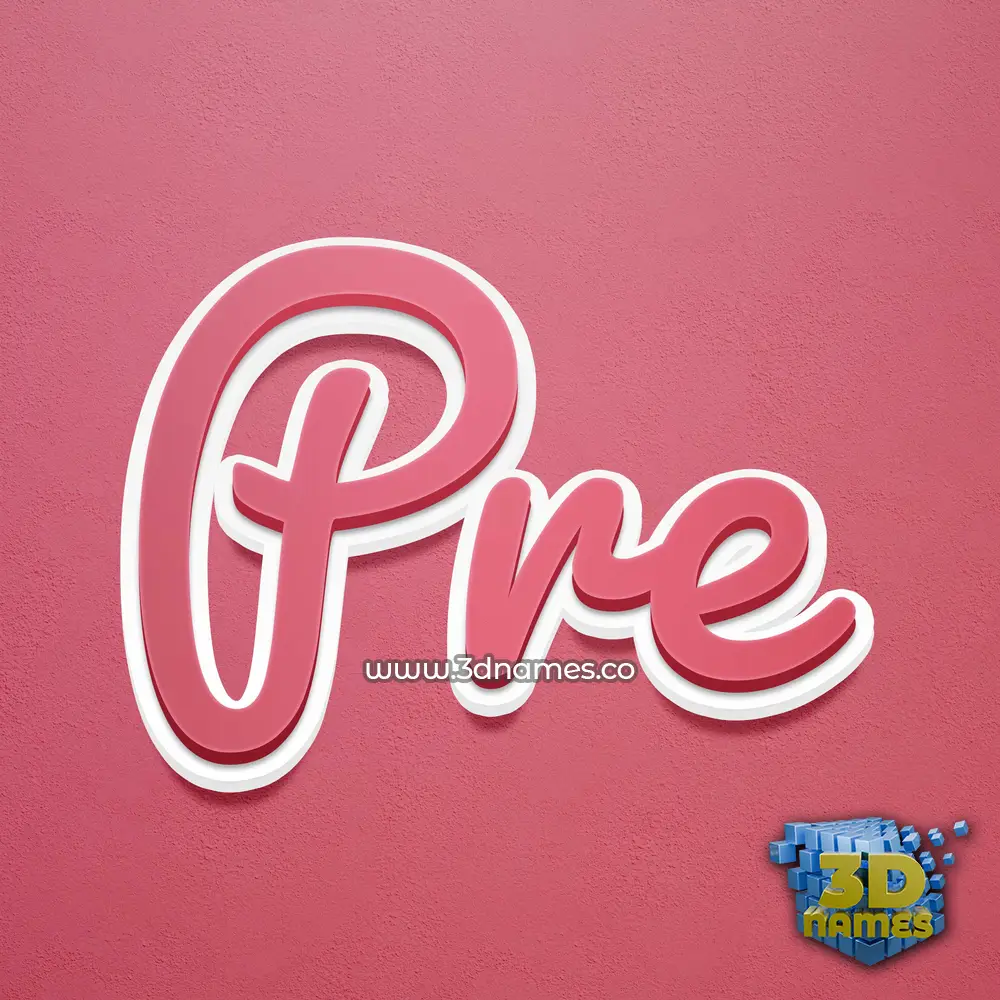 pre in Red Scribble style - 3D name wallpaper