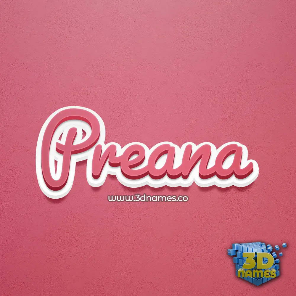 preana in Red Scribble style - 3D name wallpaper
