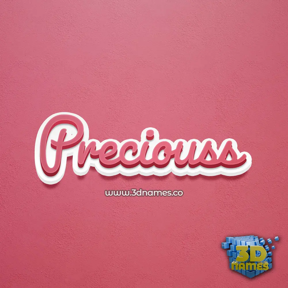 preciouss in Red Scribble style - 3D name wallpaper