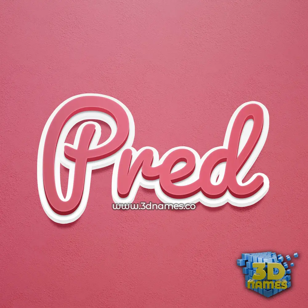 pred in Red Scribble style - 3D name wallpaper