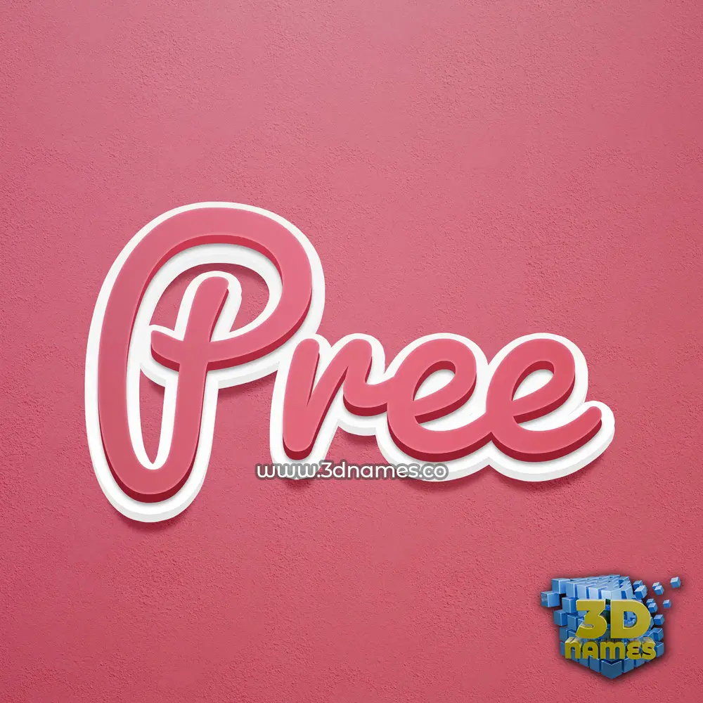 pree in Red Scribble style - 3D name wallpaper
