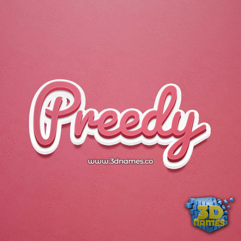 preedy in Red Scribble style - 3D name wallpaper