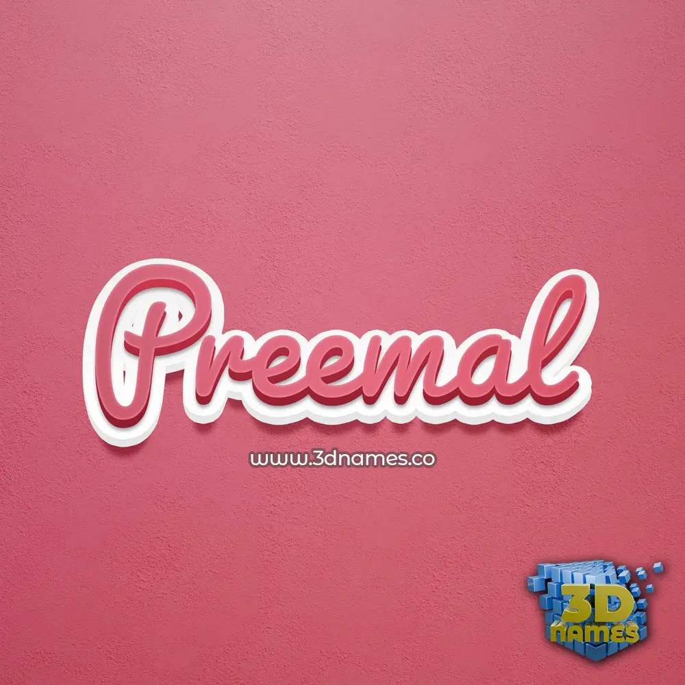 preemal in Red Scribble style - 3D name wallpaper