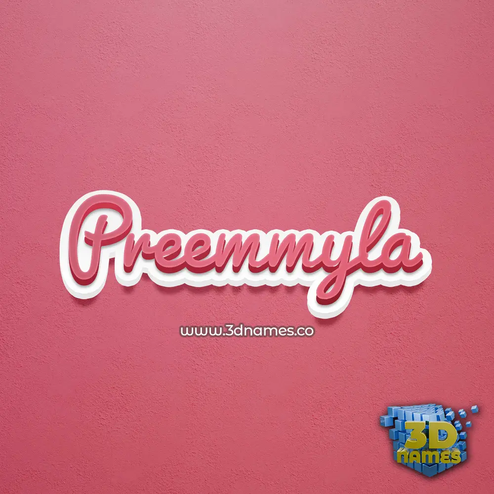 preemmyla in Red Scribble style - 3D name wallpaper