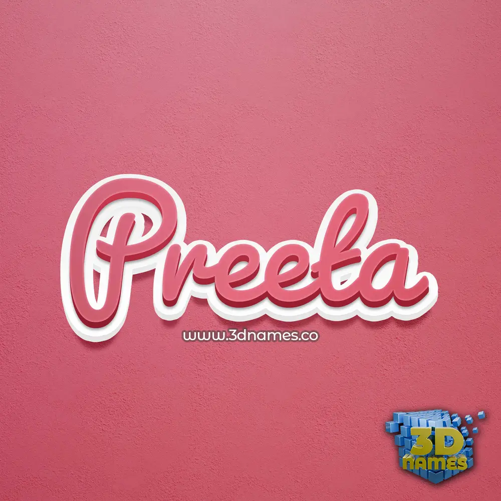 preeta in Red Scribble style - 3D name wallpaper