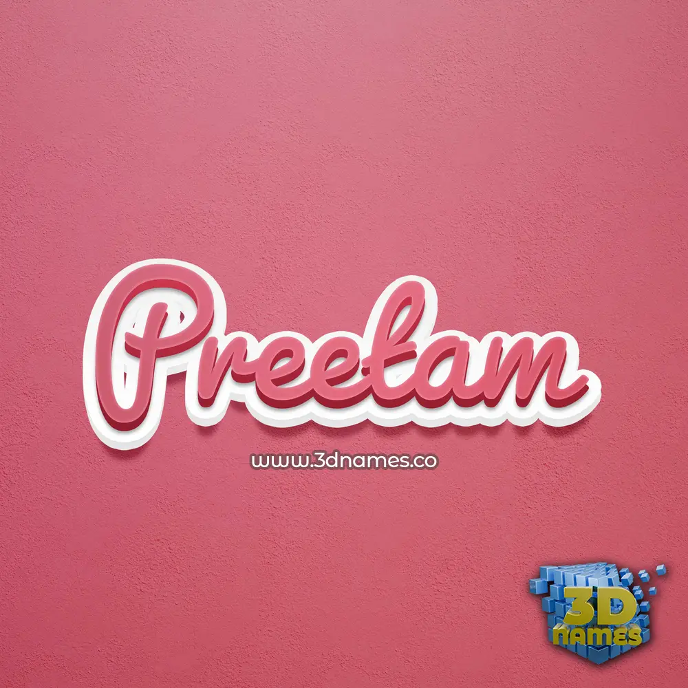 preetam in Red Scribble style - 3D name wallpaper