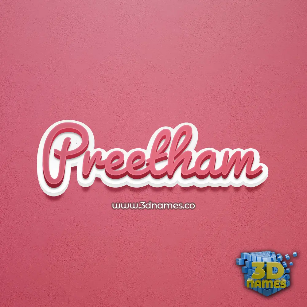 preetham in Red Scribble style - 3D name wallpaper