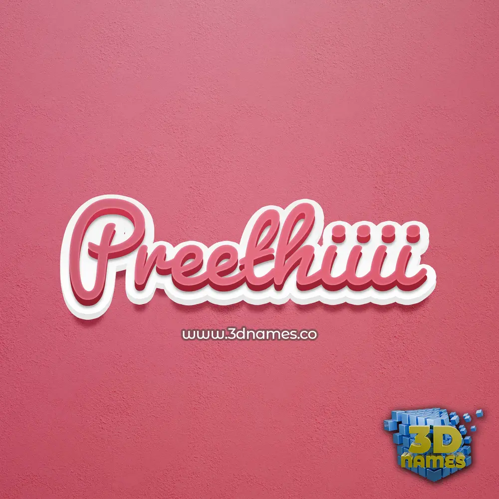 preethiiii in Red Scribble style - 3D name wallpaper