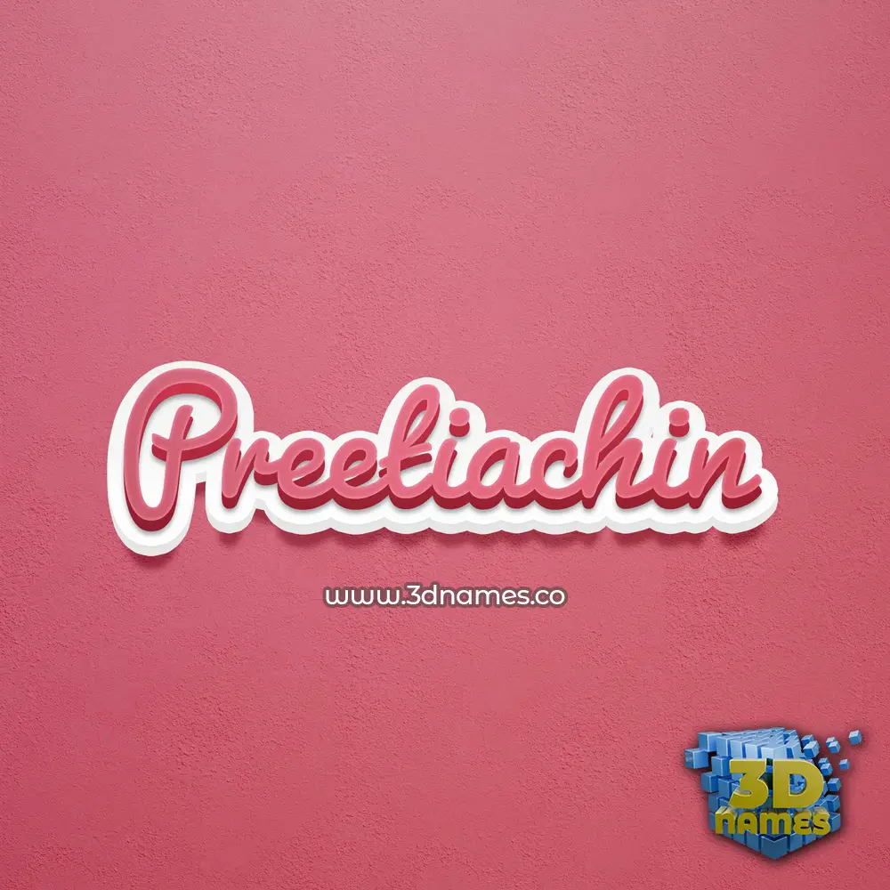 preetiachin in Red Scribble style - 3D name wallpaper