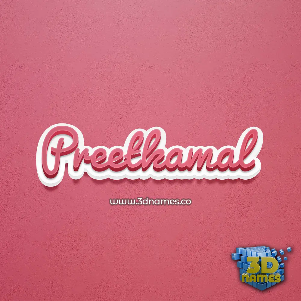 preetkamal in Red Scribble style - 3D name wallpaper