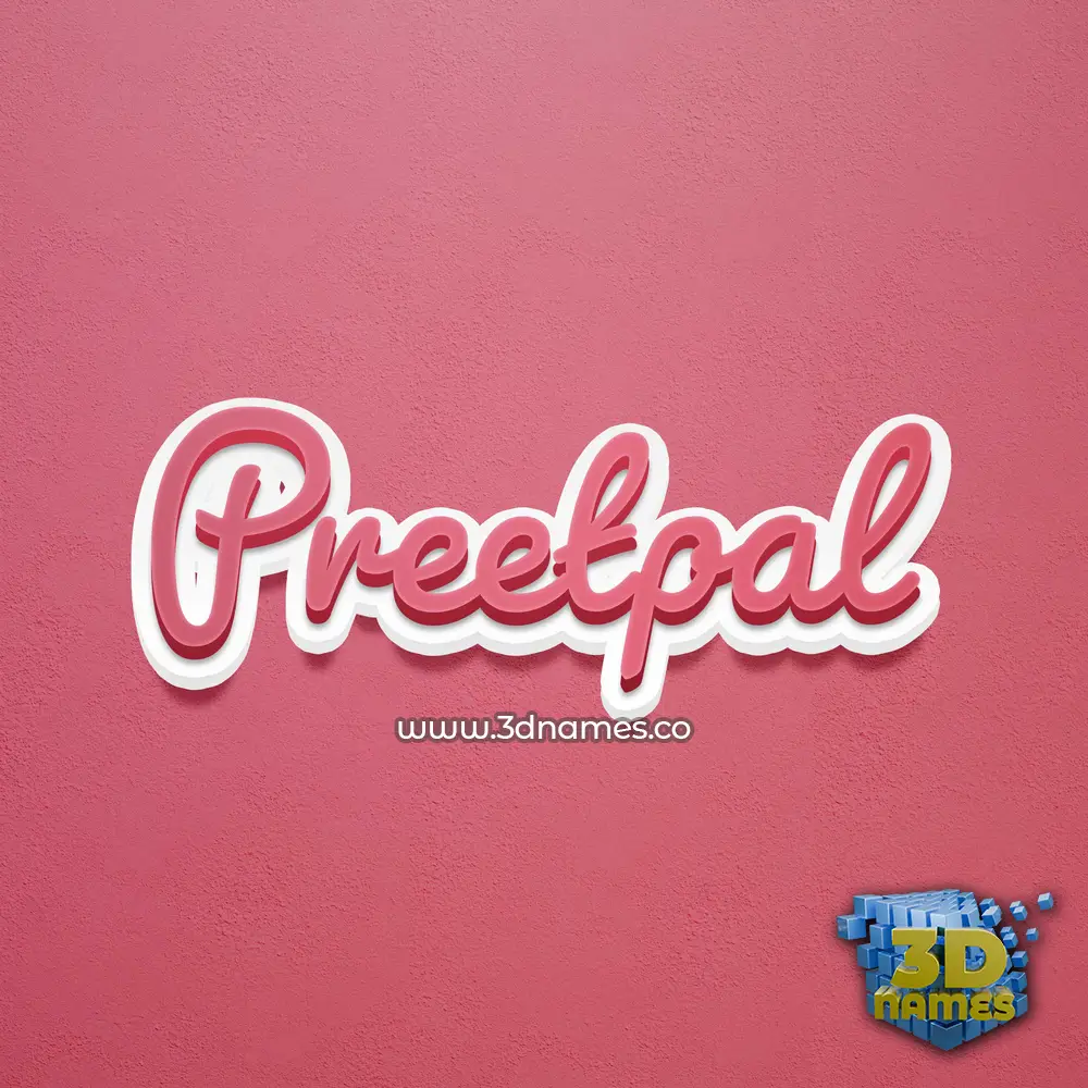 preetpal in Red Scribble style - 3D name wallpaper