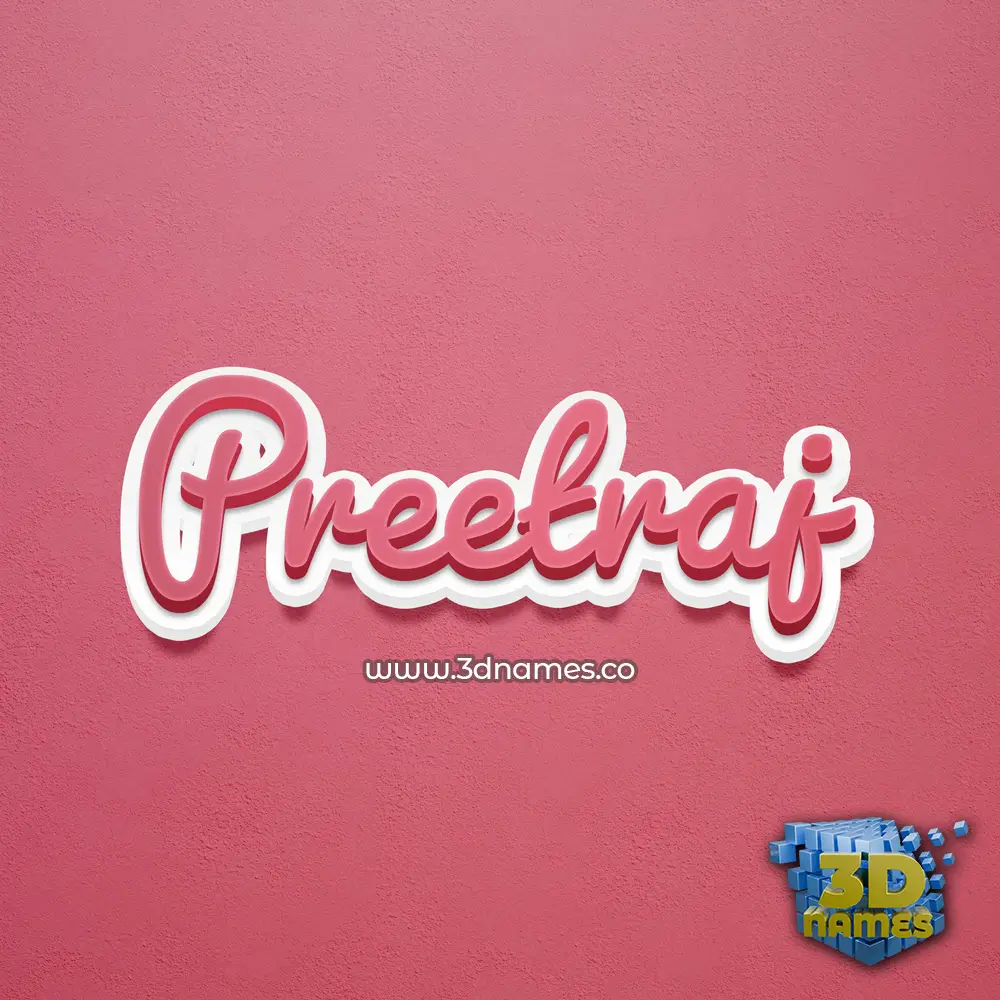 preetraj in Red Scribble style - 3D name wallpaper