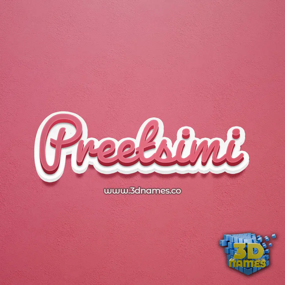 preetsimi in Red Scribble style - 3D name wallpaper