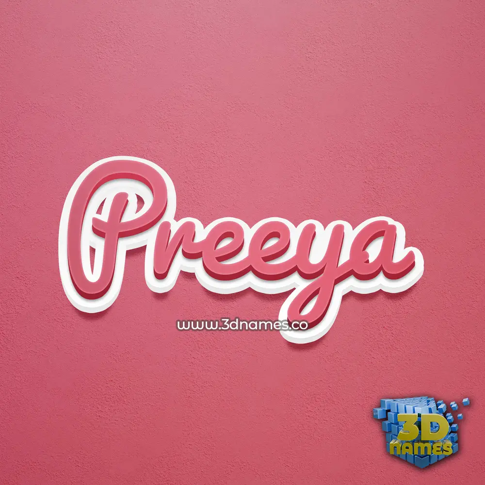 preeya in Red Scribble style - 3D name wallpaper