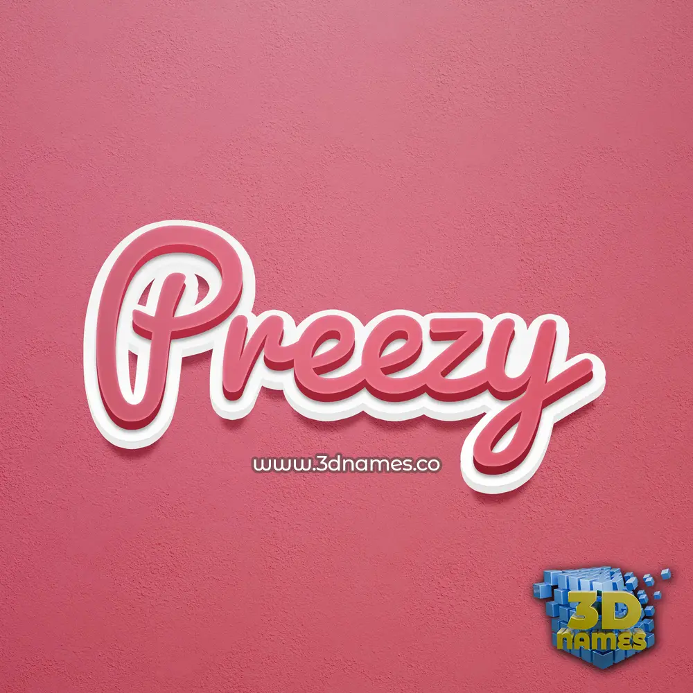 preezy in Red Scribble style - 3D name wallpaper