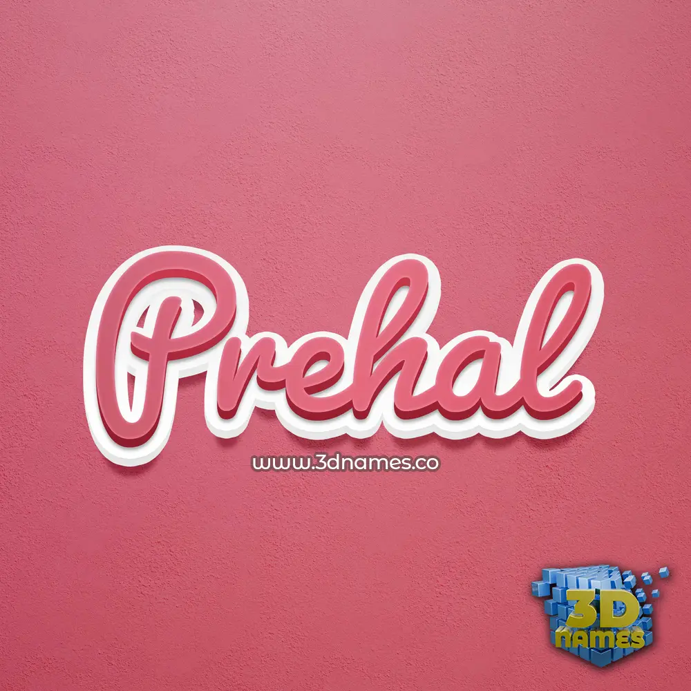 prehal in Red Scribble style - 3D name wallpaper