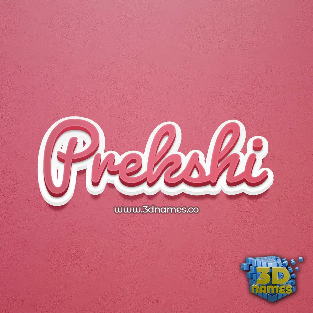 prekshi in Red Scribble style - 3D name wallpaper