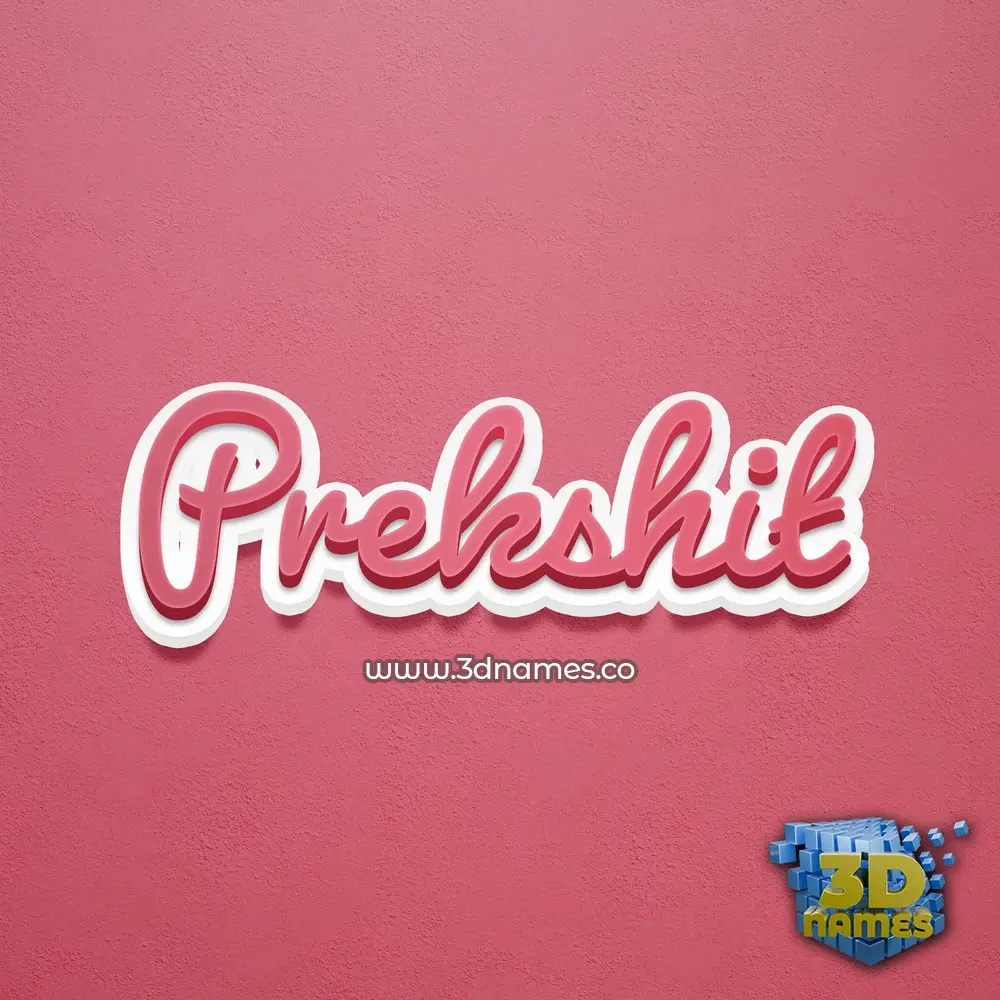 prekshit in Red Scribble style - 3D name wallpaper