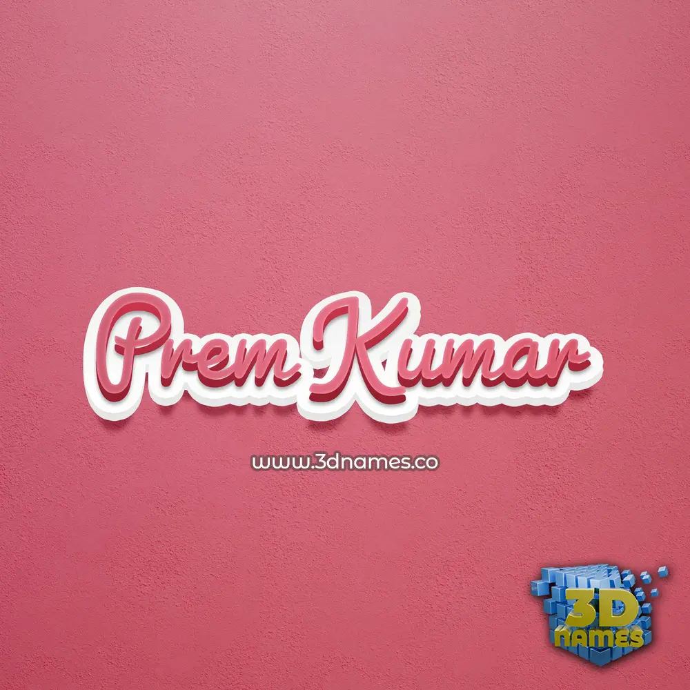 prem kumar in Red Scribble style - 3D name wallpaper