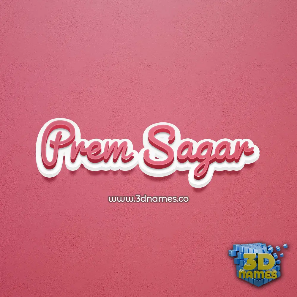prem sagar in Red Scribble style - 3D name wallpaper