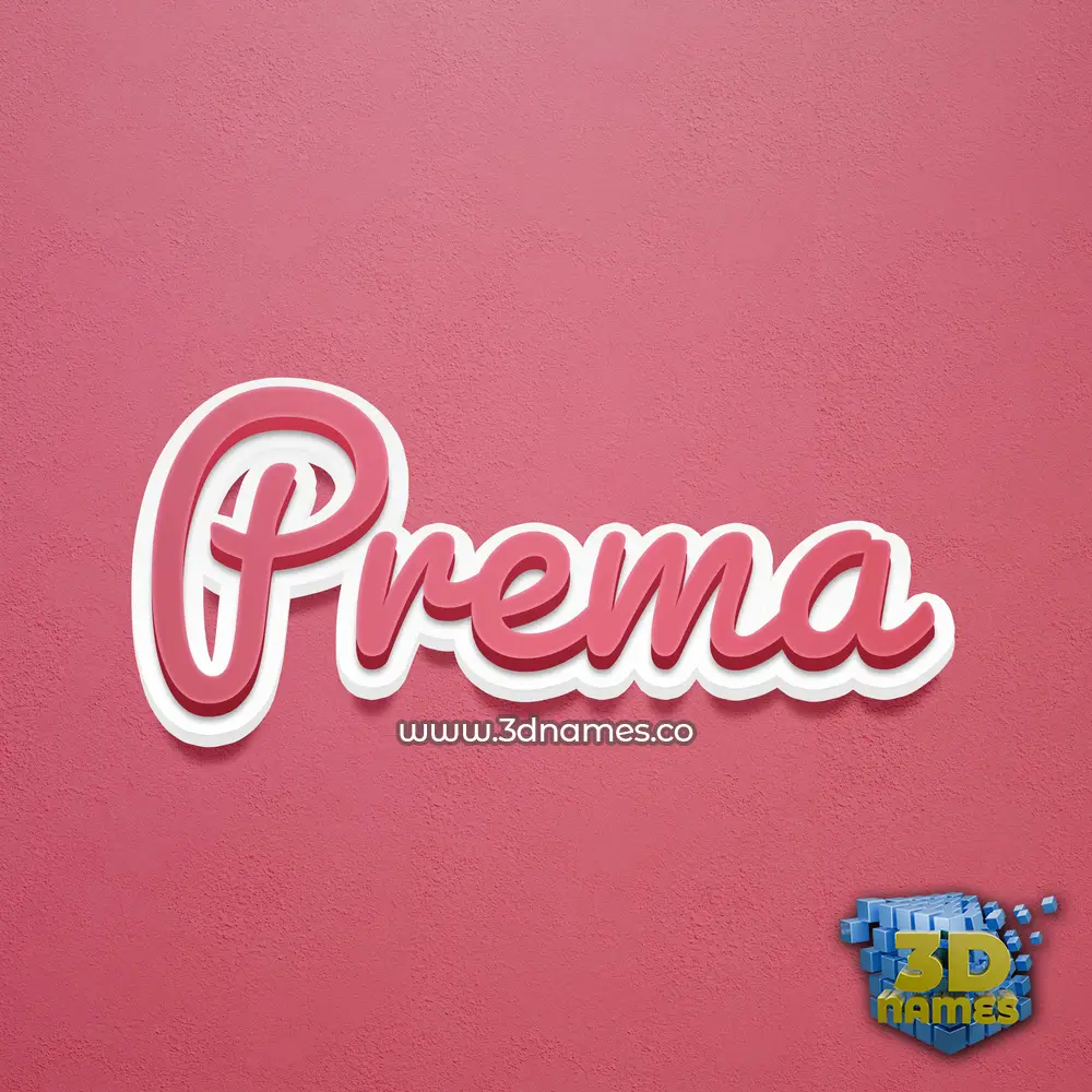 prema in Red Scribble style - 3D name wallpaper