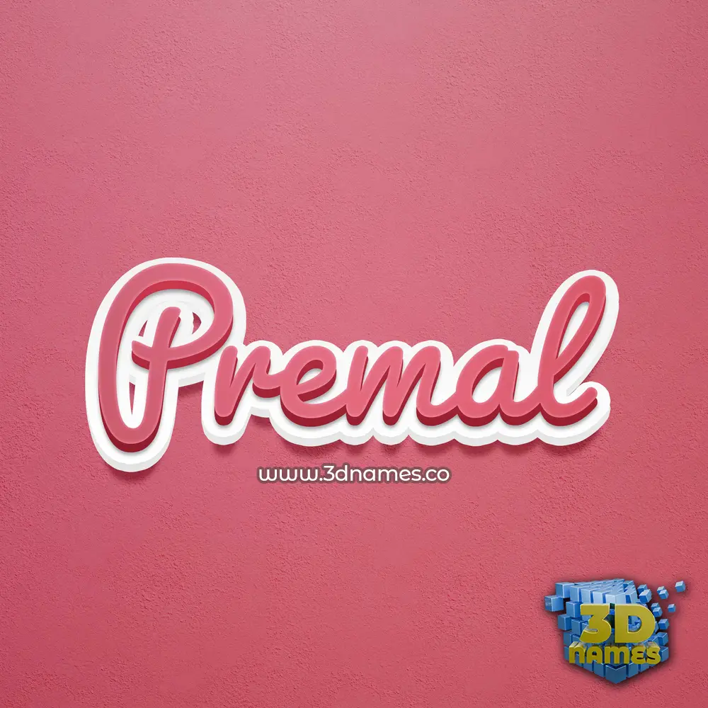 premal in Red Scribble style - 3D name wallpaper
