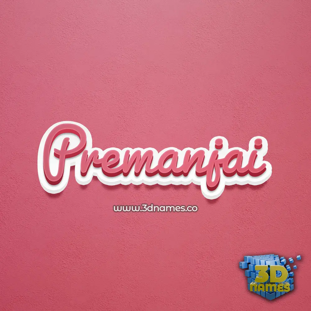 premanjai in Red Scribble style - 3D name wallpaper
