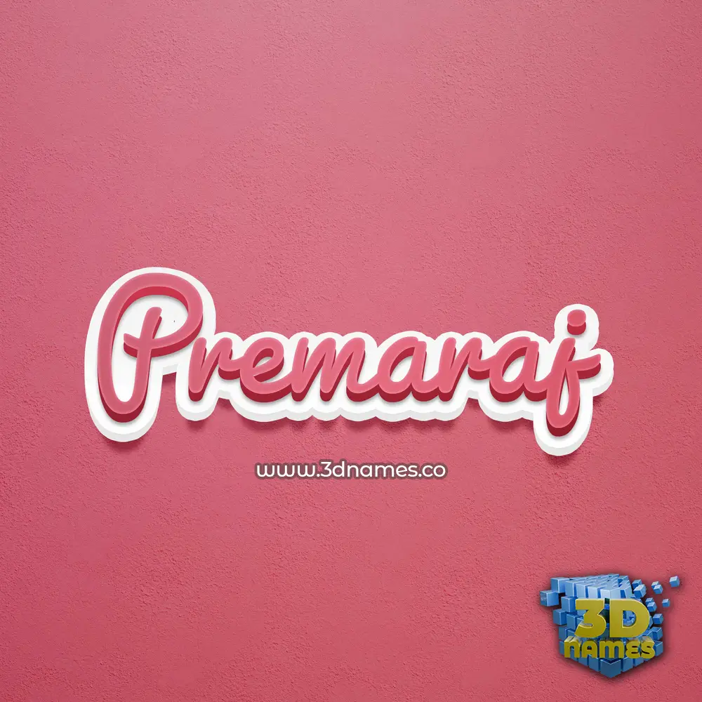 premaraj in Red Scribble style - 3D name wallpaper
