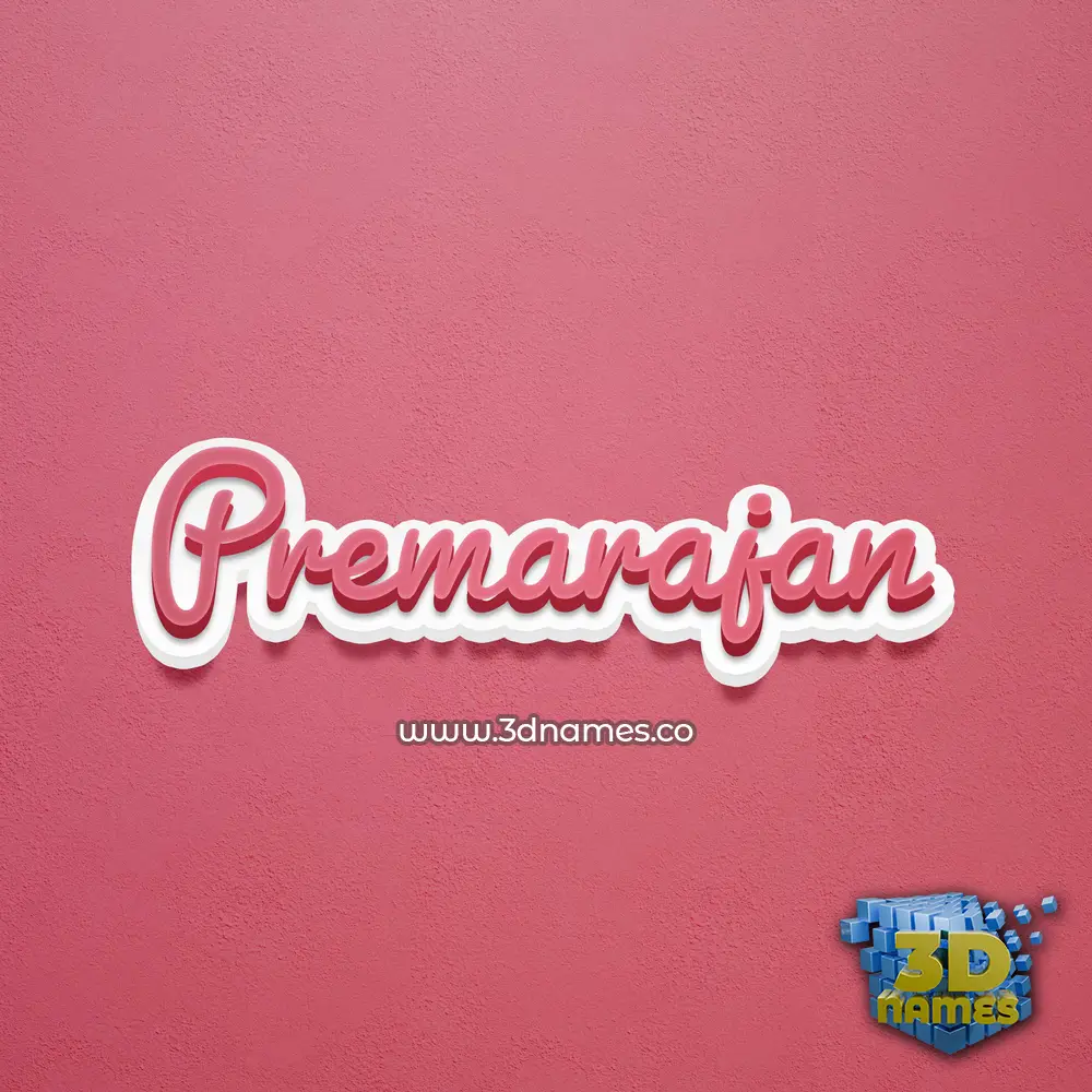 premarajan in Red Scribble style - 3D name wallpaper