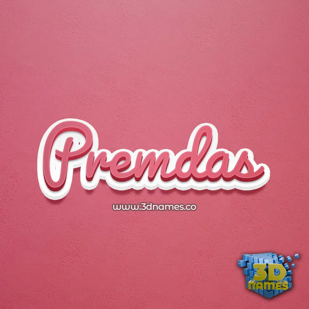 premdas in Red Scribble style - 3D name wallpaper
