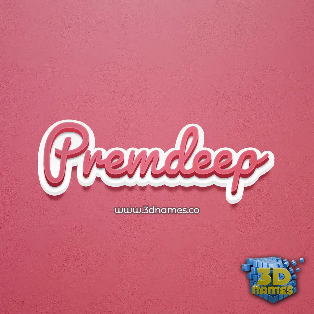 premdeep in Red Scribble style - 3D name wallpaper