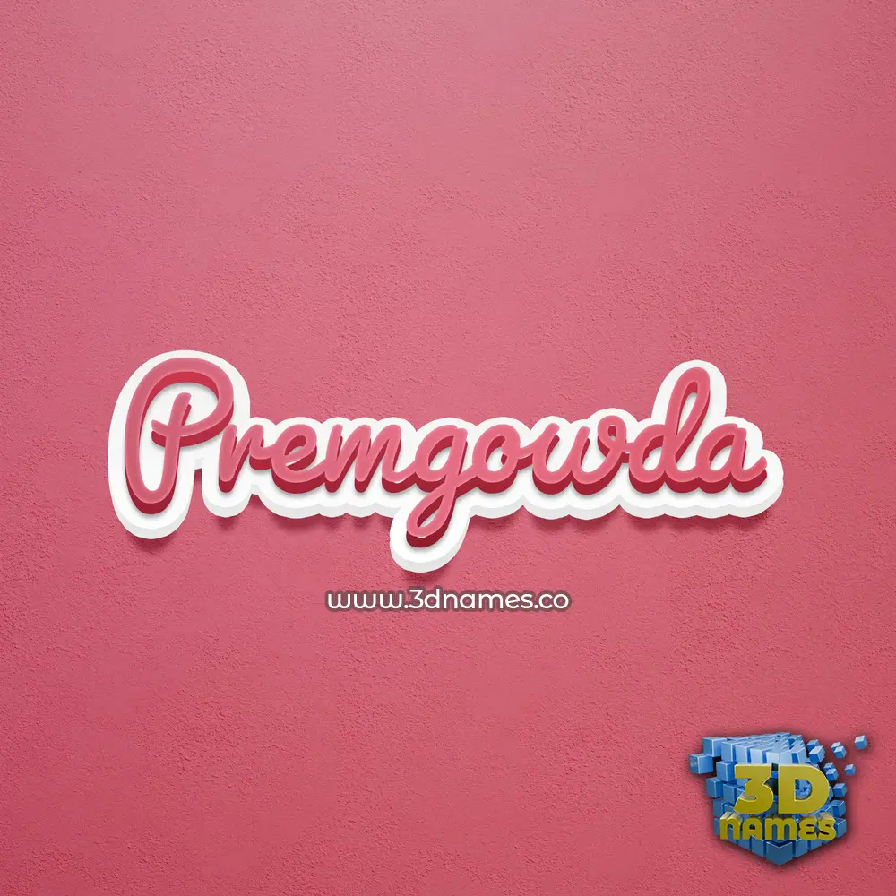 premgowda in Red Scribble style - 3D name wallpaper