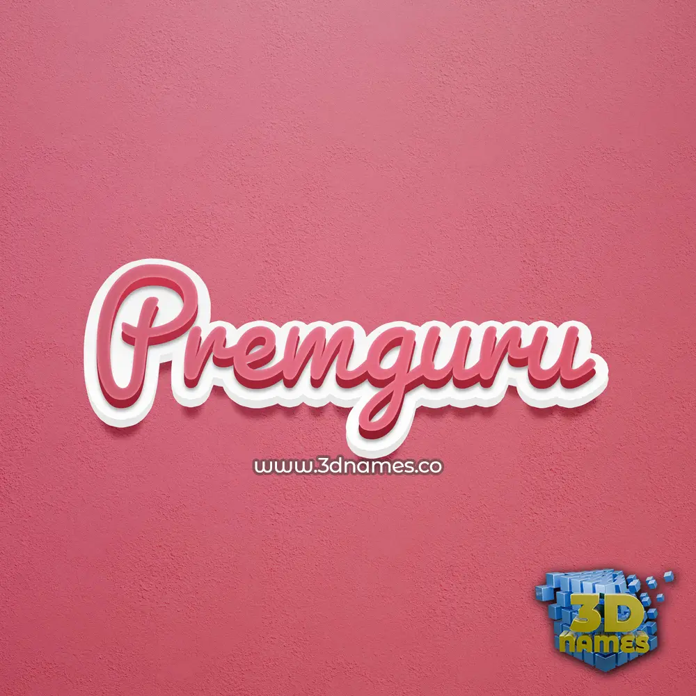premguru in Red Scribble style - 3D name wallpaper