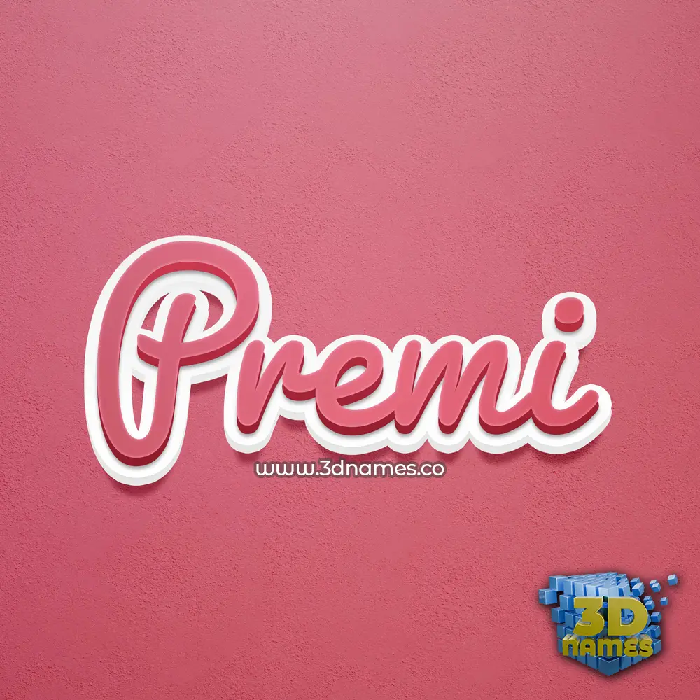 premi in Red Scribble style - 3D name wallpaper
