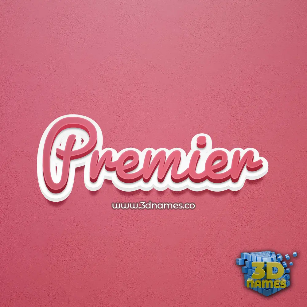 premier in Red Scribble style - 3D name wallpaper