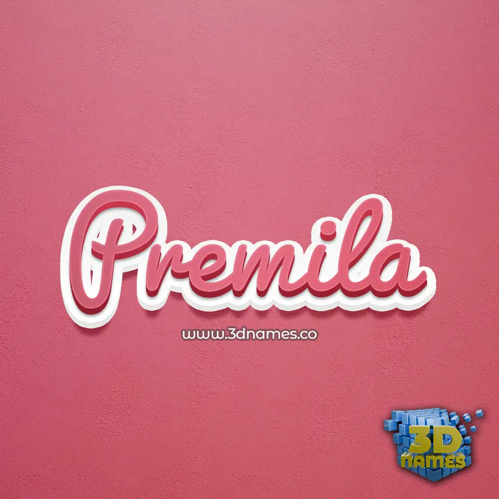 premila in Red Scribble style - 3D name wallpaper