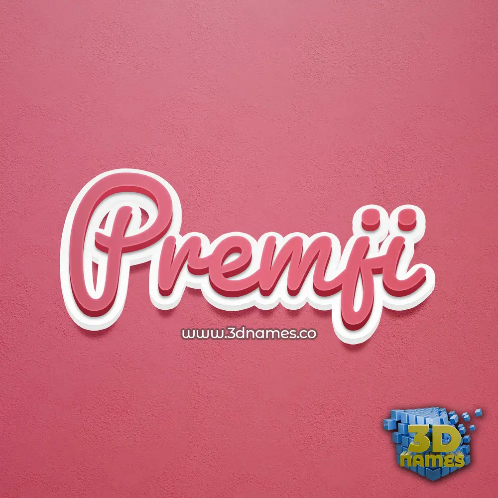 premji in Red Scribble style - 3D name wallpaper