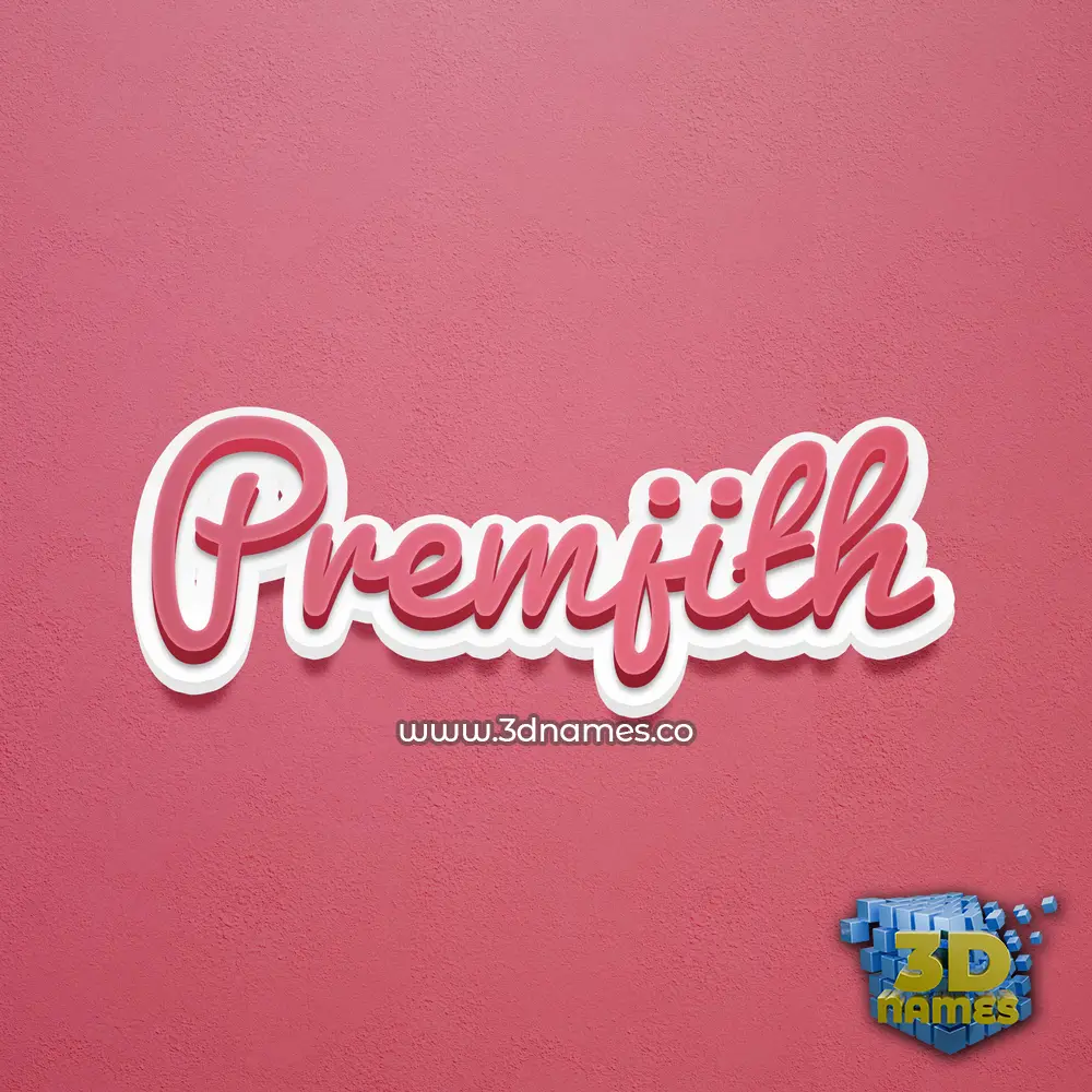premjith in Red Scribble style - 3D name wallpaper