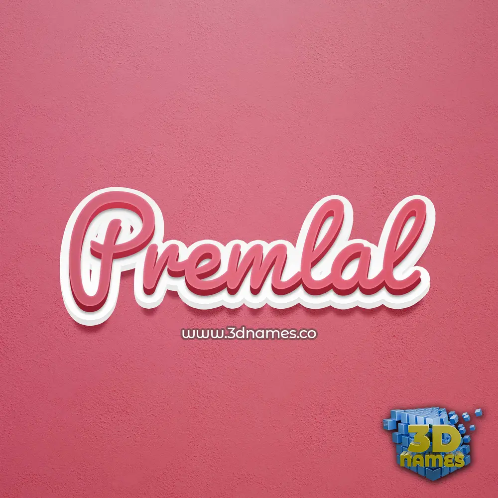 premlal in Red Scribble style - 3D name wallpaper