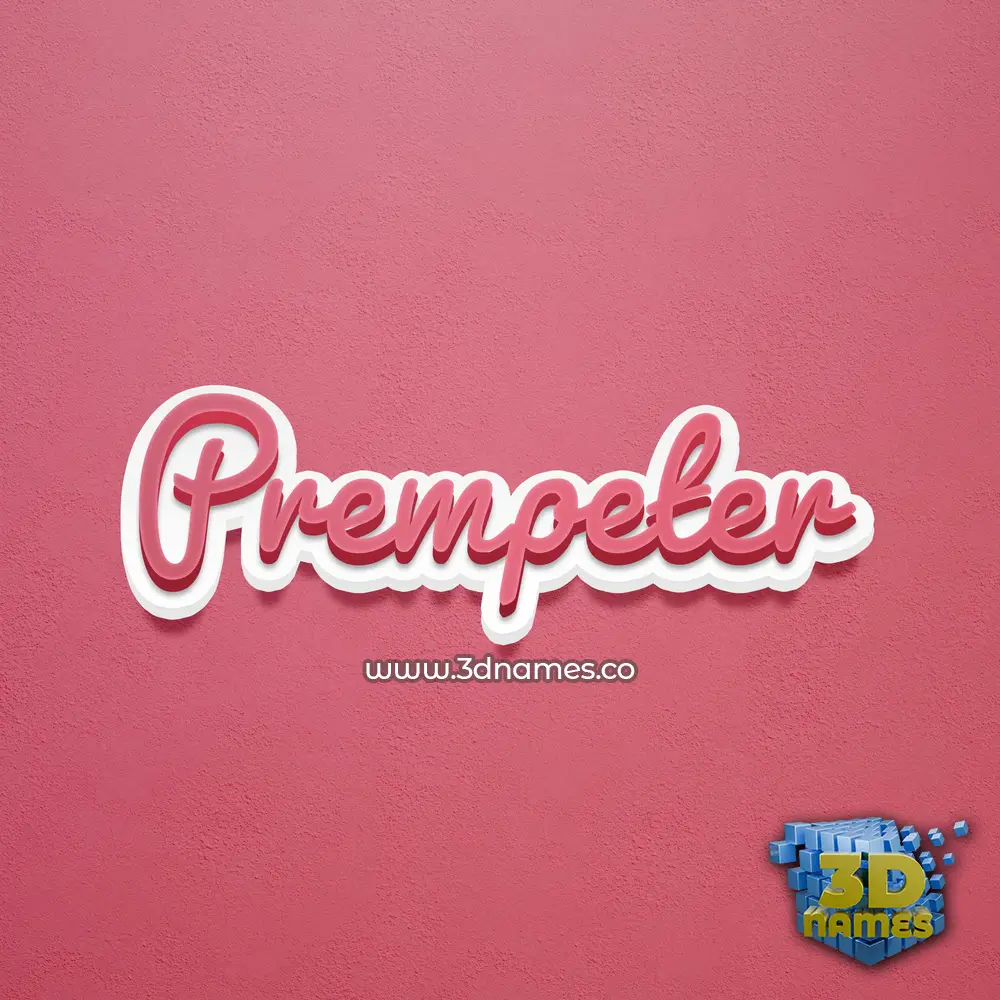 prempeter in Red Scribble style - 3D name wallpaper