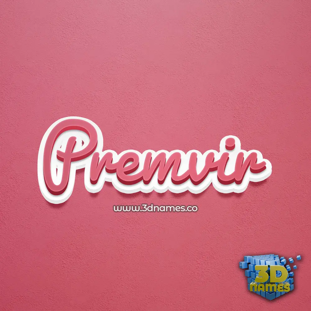 premvir in Red Scribble style - 3D name wallpaper